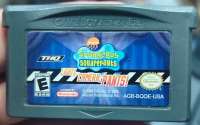 SJ1 Bob Esponja Light Camera Pants Nintendo Game Voy Advance Cartucho