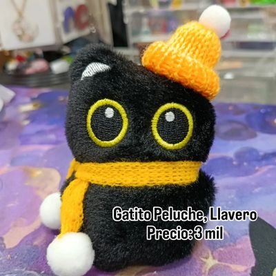Llavero Gatito de Peluche Amarillo