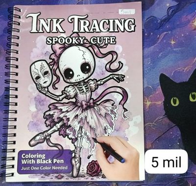 KM Libro para Pintar Delineado con Tinta Negra