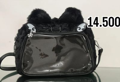 KM Ita Bag Gato Negro Bolso/Mochila Ita  Felpa