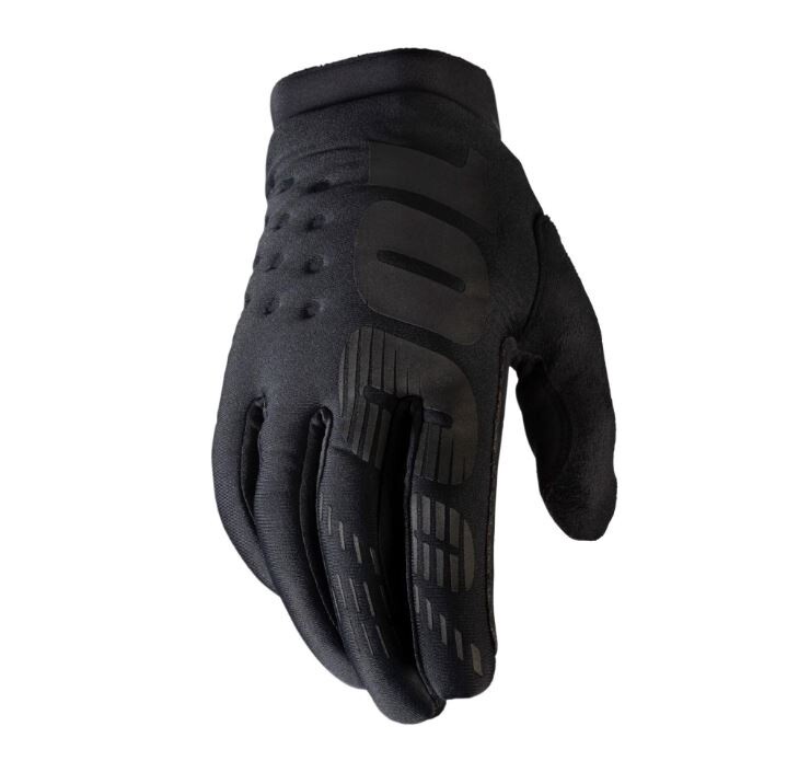100% Brisker Gloves, Colour: BLACK, Size: M