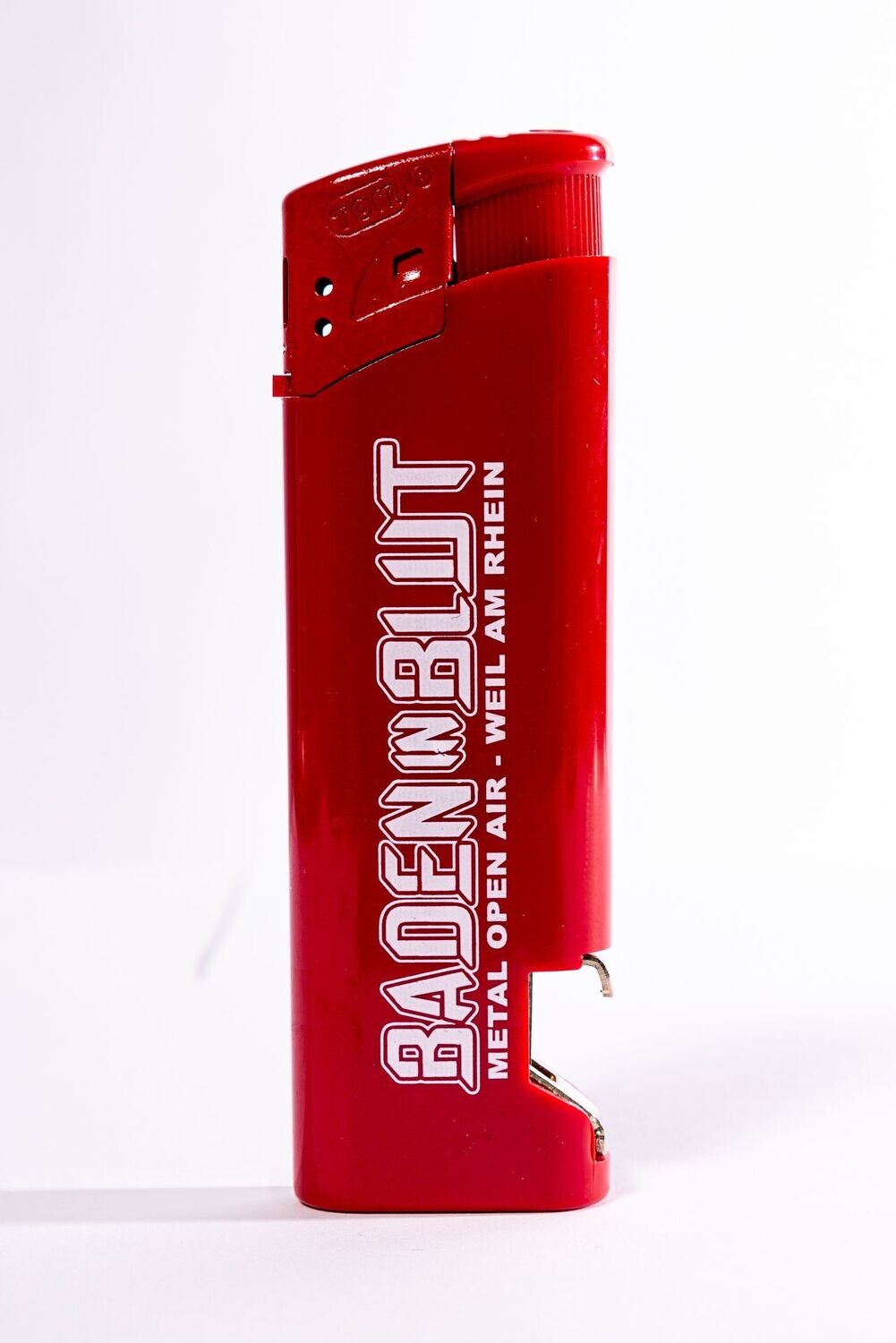 Baden in Blut lighter incl. beer opener red/black, Farbe: rot