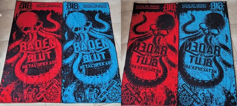Baden in Blut towel red or blue 170 x 80 cm Baden in Blut towel red or blue 170 x 80 cm