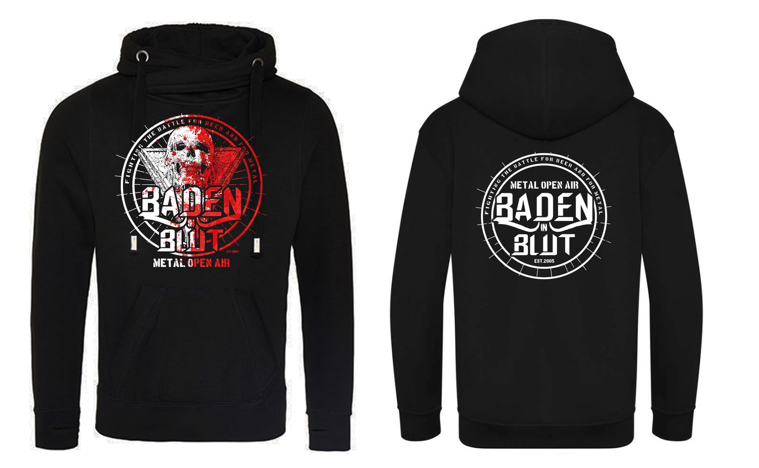 Baden in Blut 2024 - Cross Neck Hoodie Print Skull