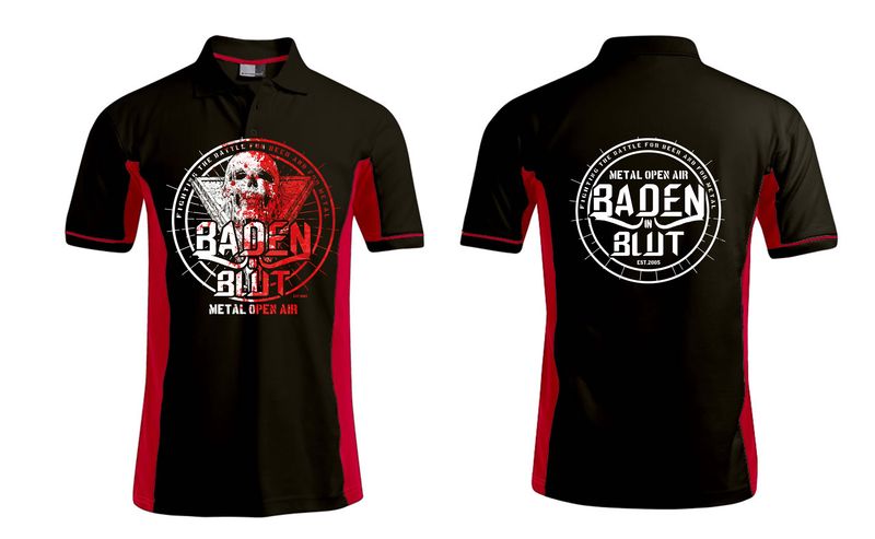 Baden in Blut 2024 - Men's Functional Contrast Polo Print Skull black Baden in Blut 2024 - Men's Functional Contrast Polo Print Skull black
