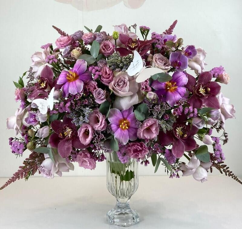 Purple flower vase
