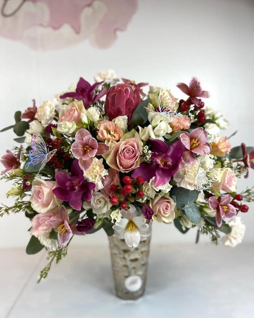 Maroon Flower Vase