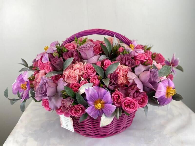 Purple flower basket