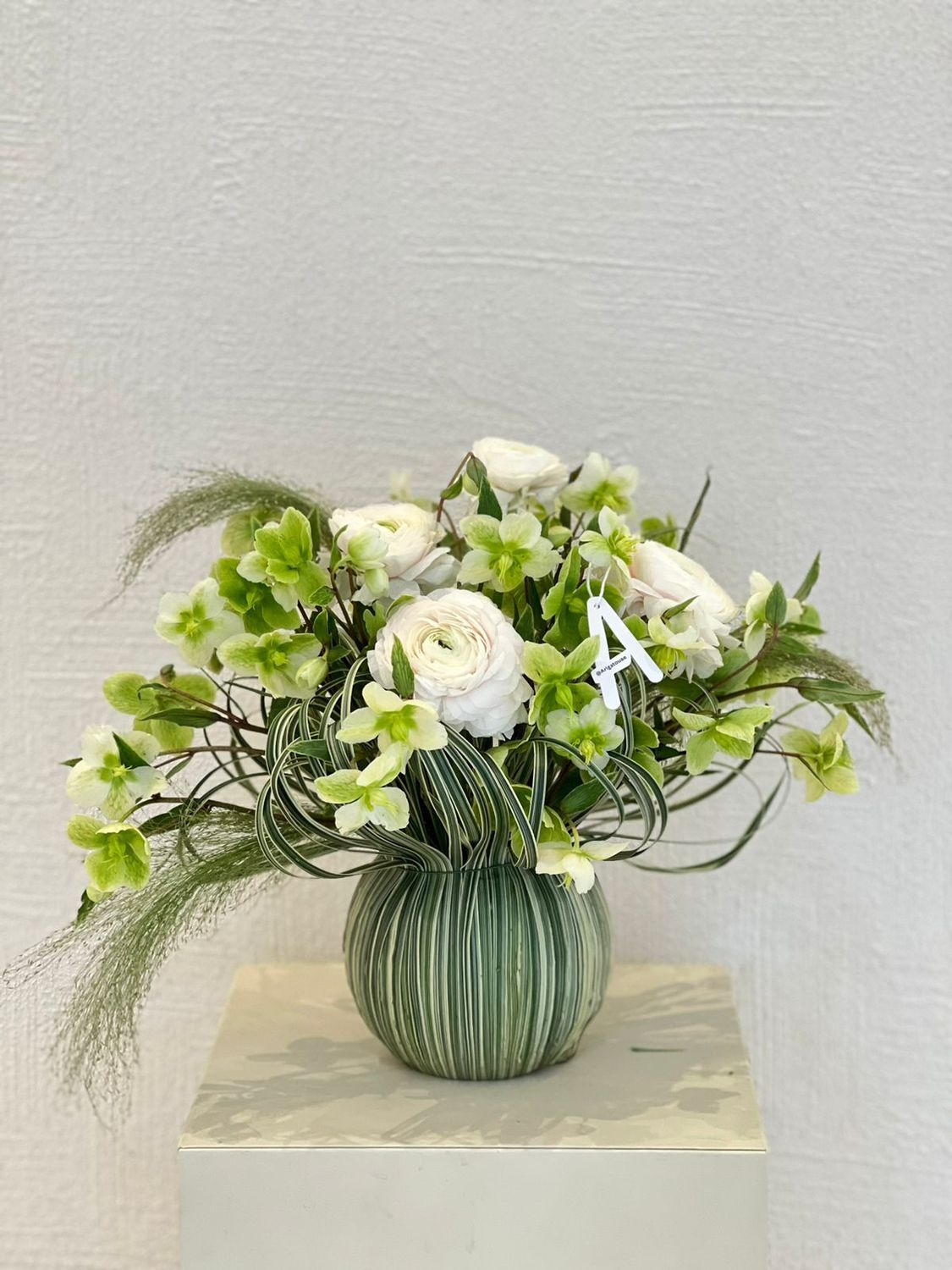 Green white vase