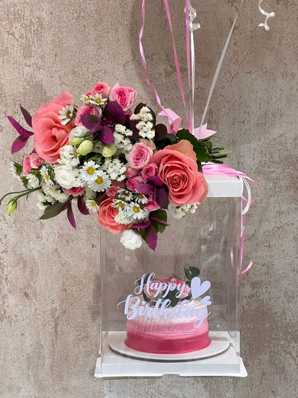 mini pink cake box