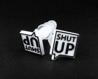 Earplugs with SHUT UP logo