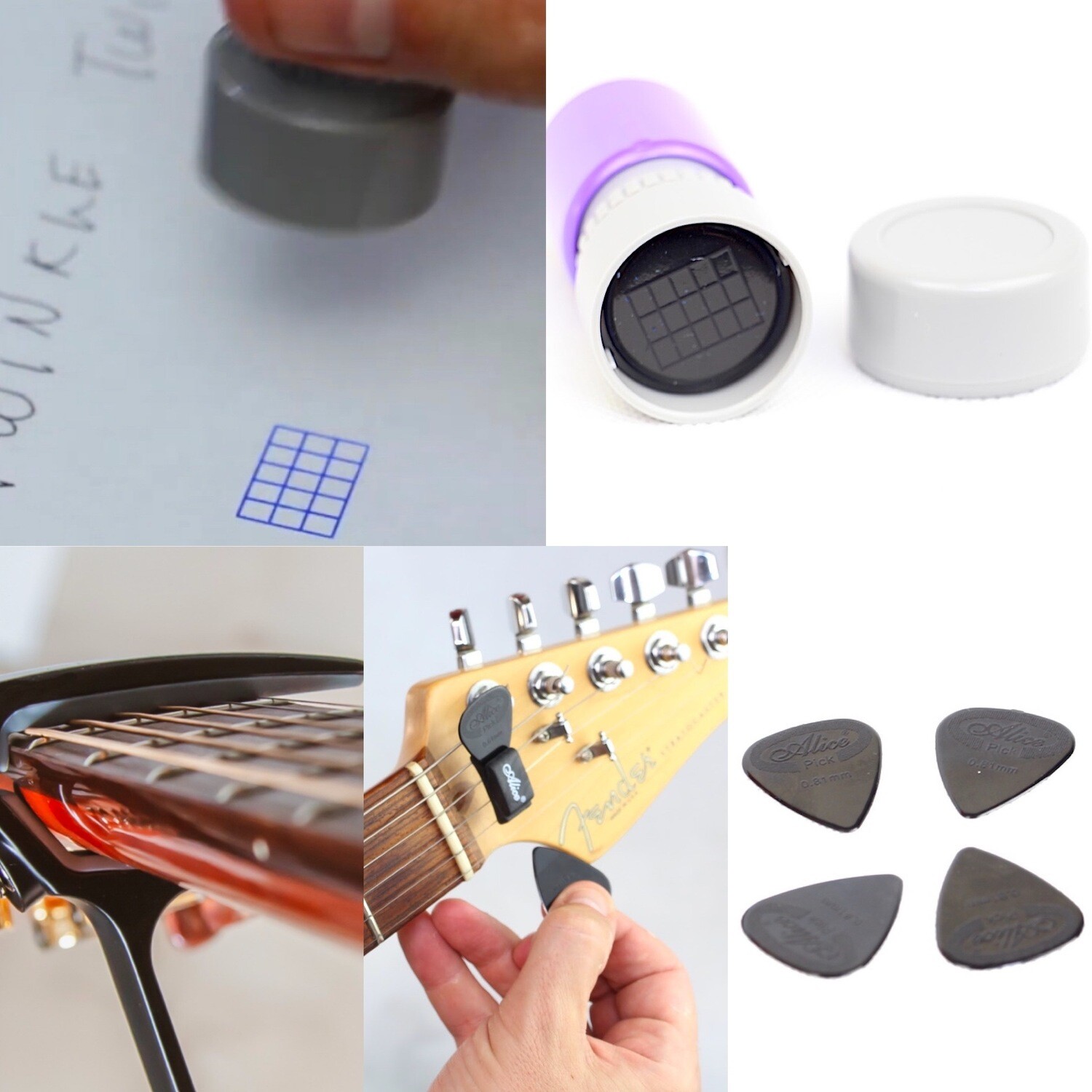 The Essential Guitar Chord Capo and Stamper Kit + Mini Guitar Video Course