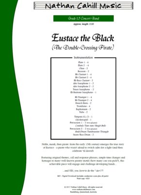 Eustace the Black: Double Crossing Pirate! Level 1.5 Concert Band