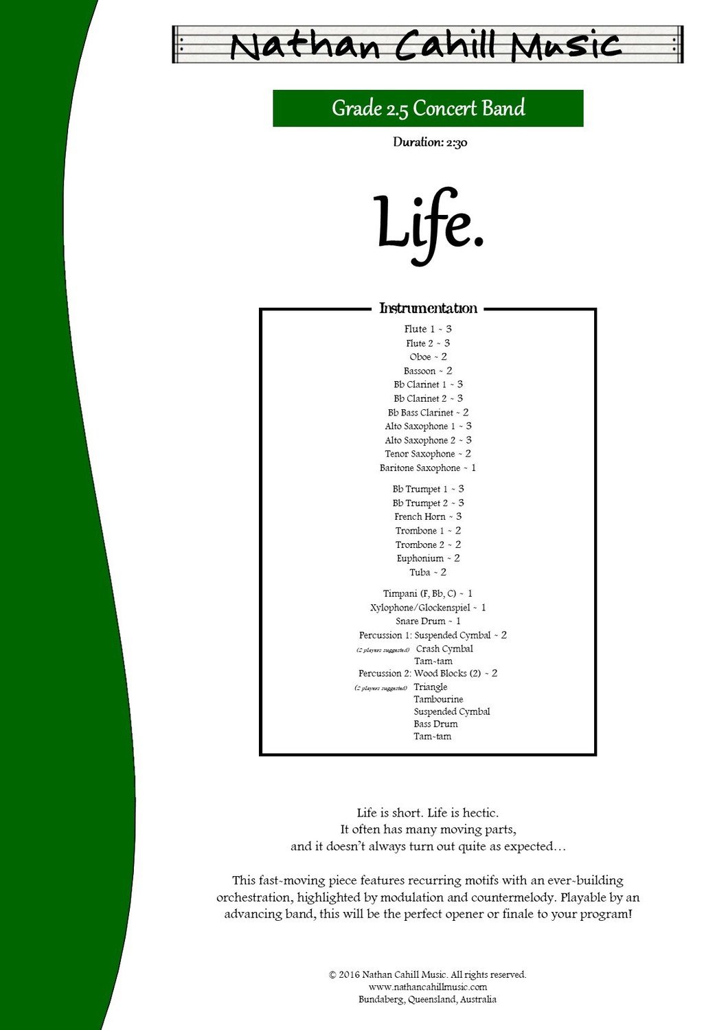 Life - Level 2.5 Concert Band