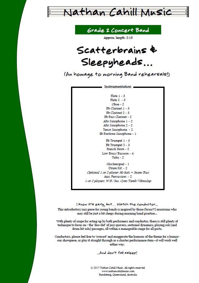 Scatterbrains and Sleepyheads! - Level 2 Concert Band