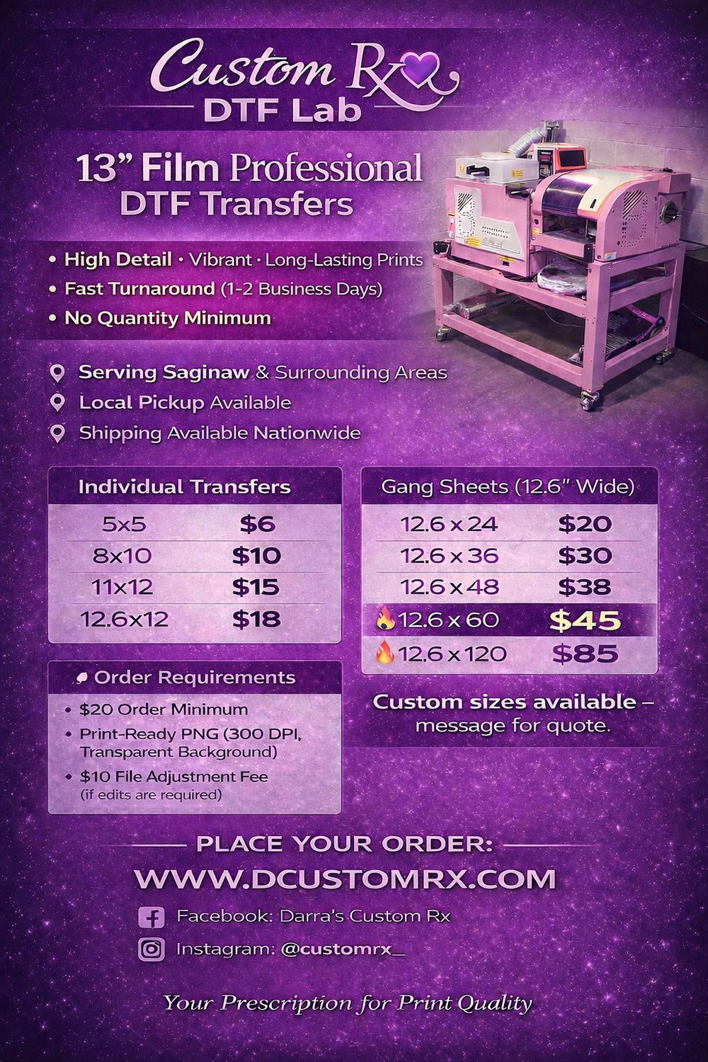 DTF Gang Sheets (Upload Your Image)