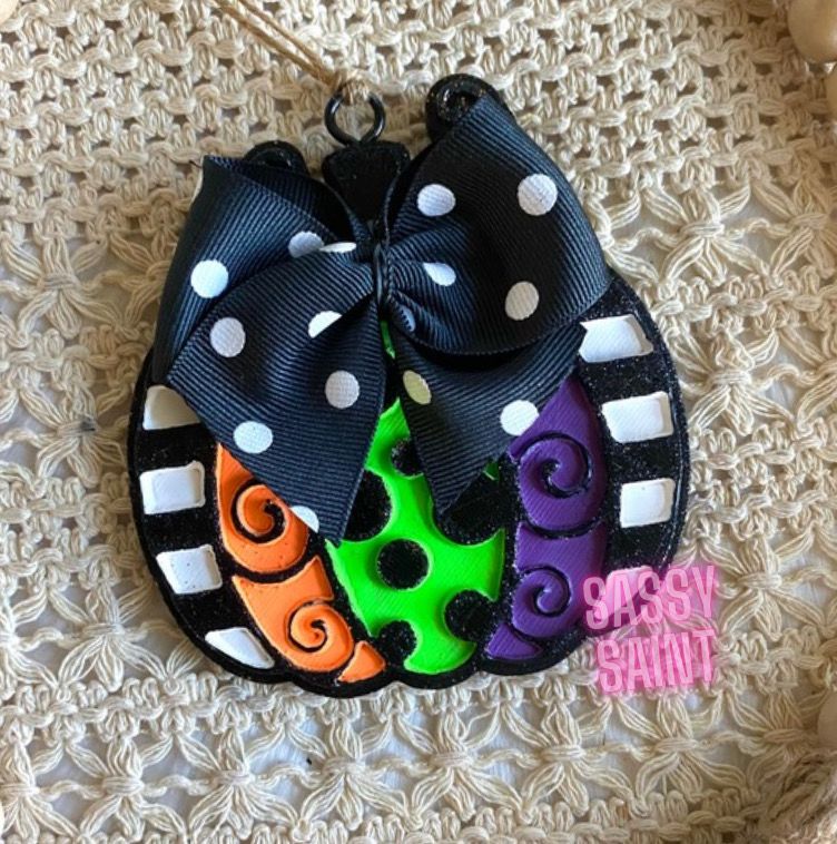 Polka Dot Pumpkin Car Freshener