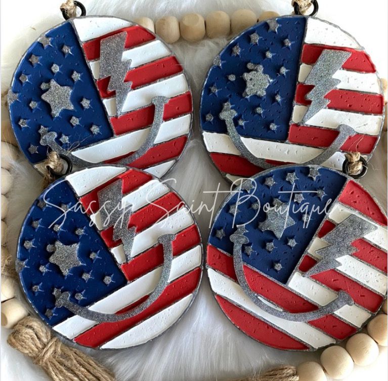 Stars &amp; Stripes Smiley Car Freshener