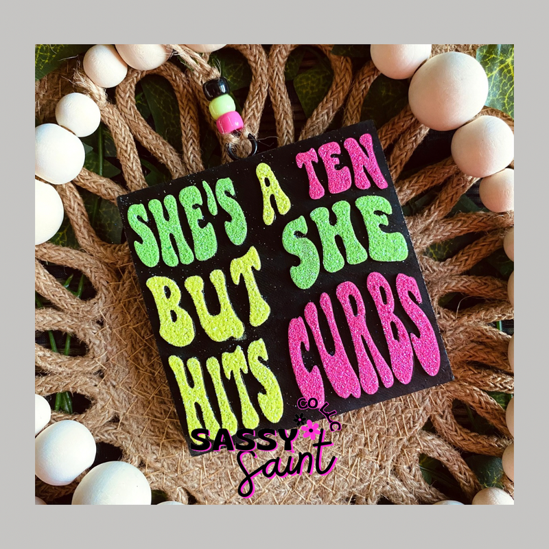 She Hits Curbs Car Freshener