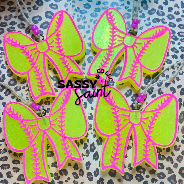 Baseball/Softball Bow Car Freshener