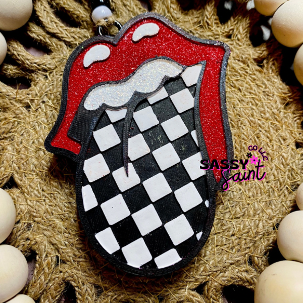 Checkered Tongue Car Freshener