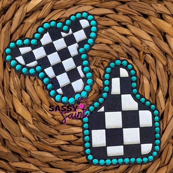 Checkered Cow &amp; Tag Car Freshener