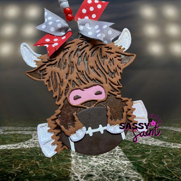 Football Highland Cow Car Freshener