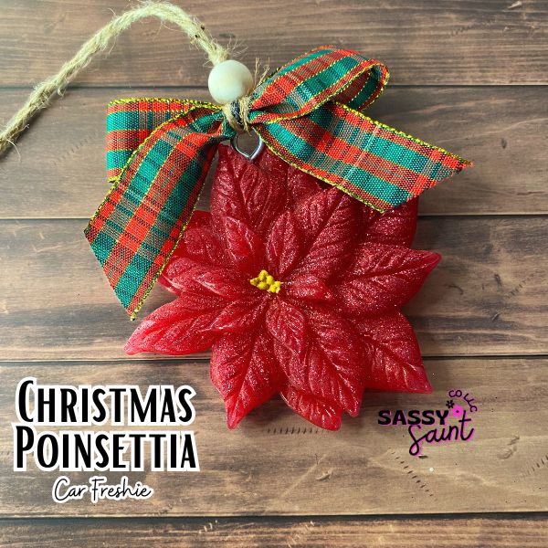 Christmas Poinsettia Car Freshie