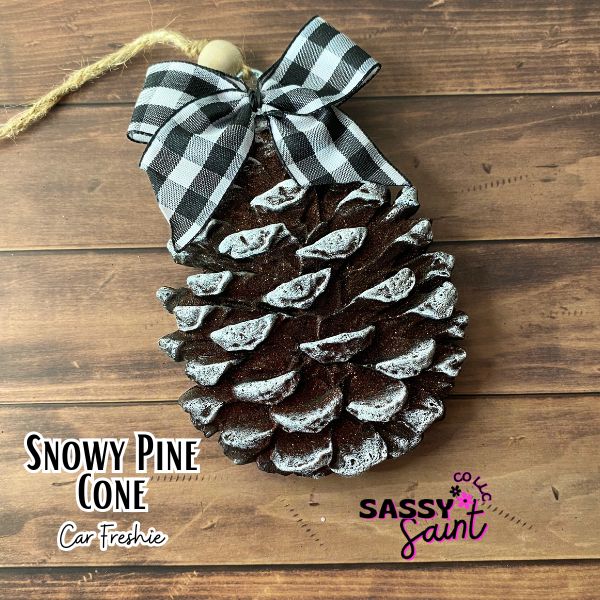 Snowy Pine Cone Car Freshie