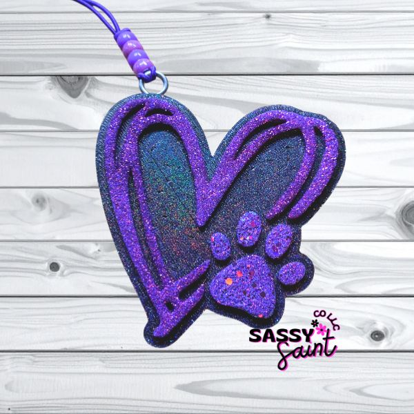 Heart Paw Print Car Freshener