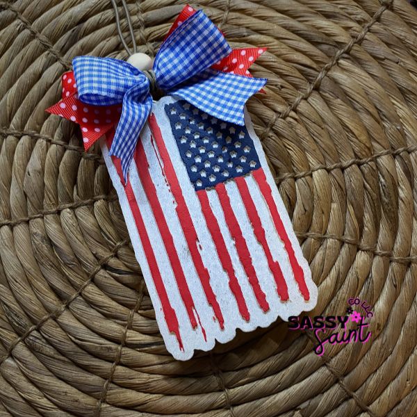 Vintage American Flag Car Freshener