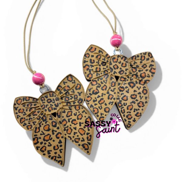 Leopard Print Bow Car Freshener