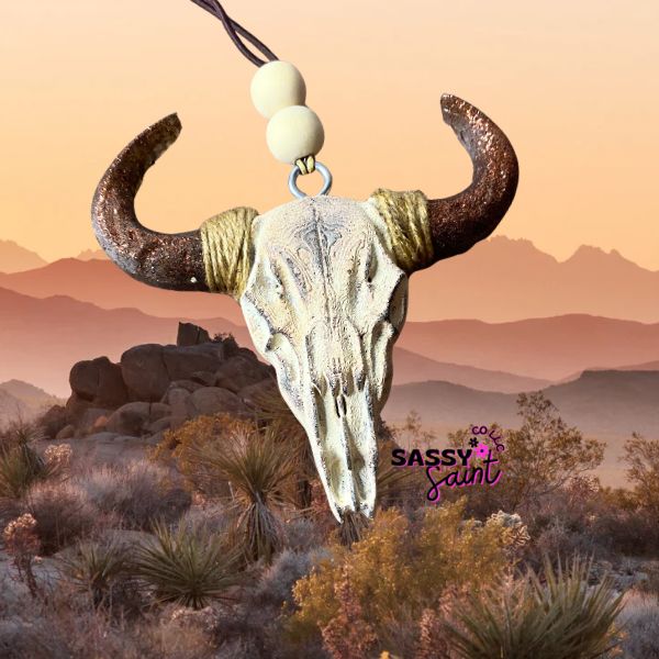 3D Bull Skull Car Freshie