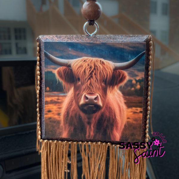 Highland Cow Portrait Freshie