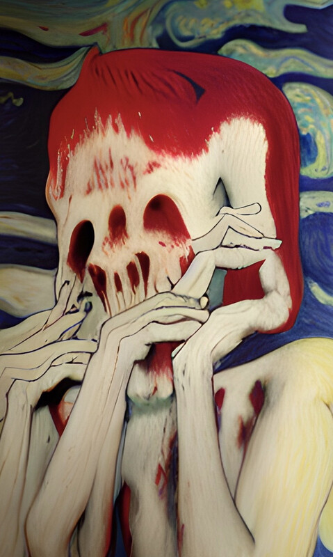 “Scream Bloody Murder 002” original digital art poster/print download by Black Mass 2022