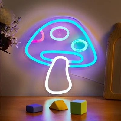 LED 3D Mushroom Pattern Neon Decor Night Light | Different Styles