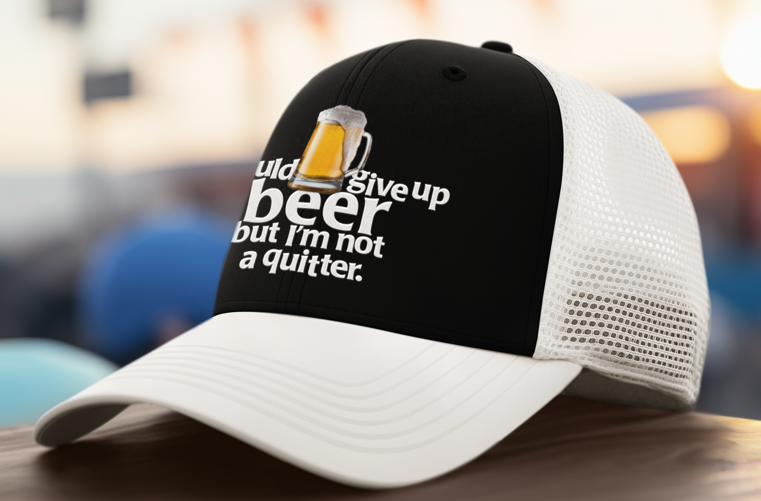 Beer Trucker Cap – Never Give Up! Beer Trucker Cap – Never Give Up!