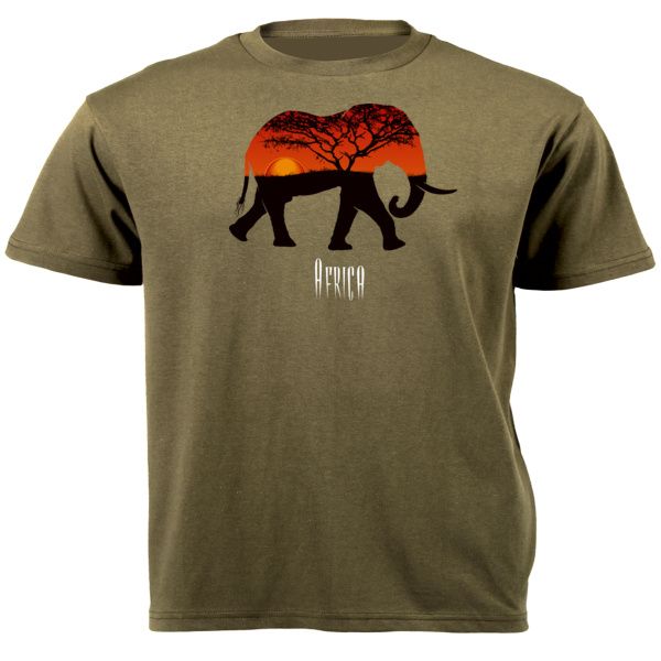 Elephant Sunset Graphic T-Shirt