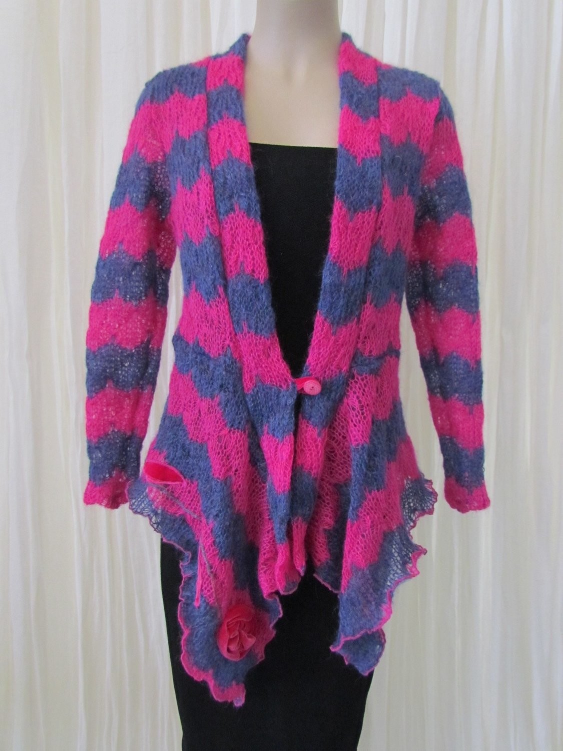 Fuchsia Purple Wool Cardi