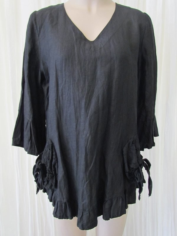 Black Linen Top