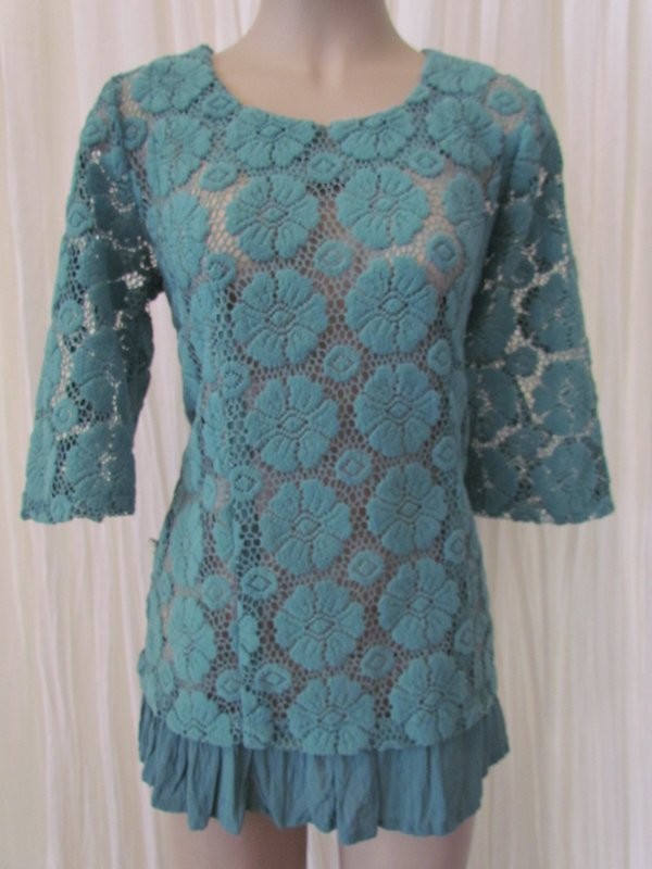 Seafoam Lace Top