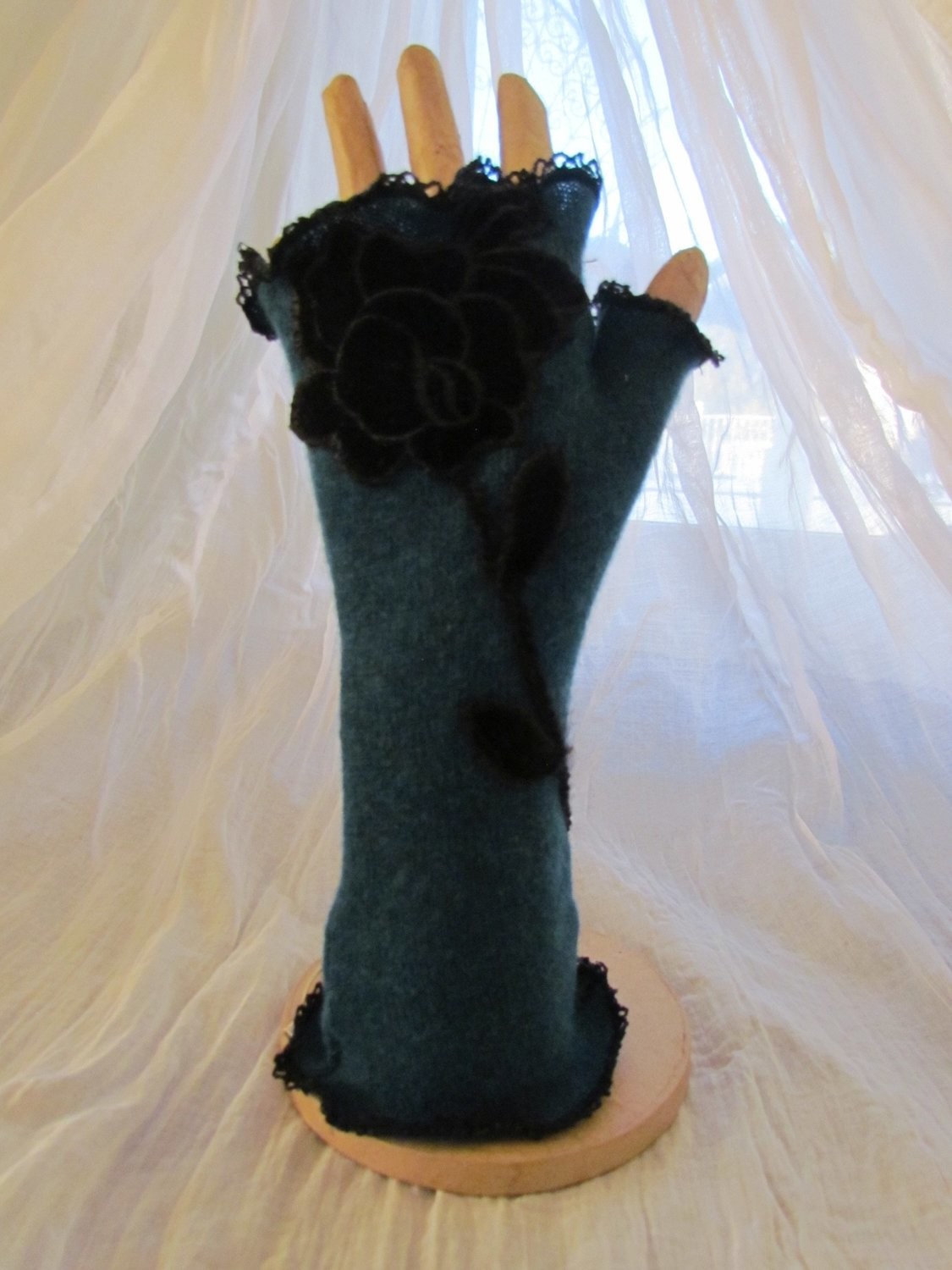 Teal Wool Gloves