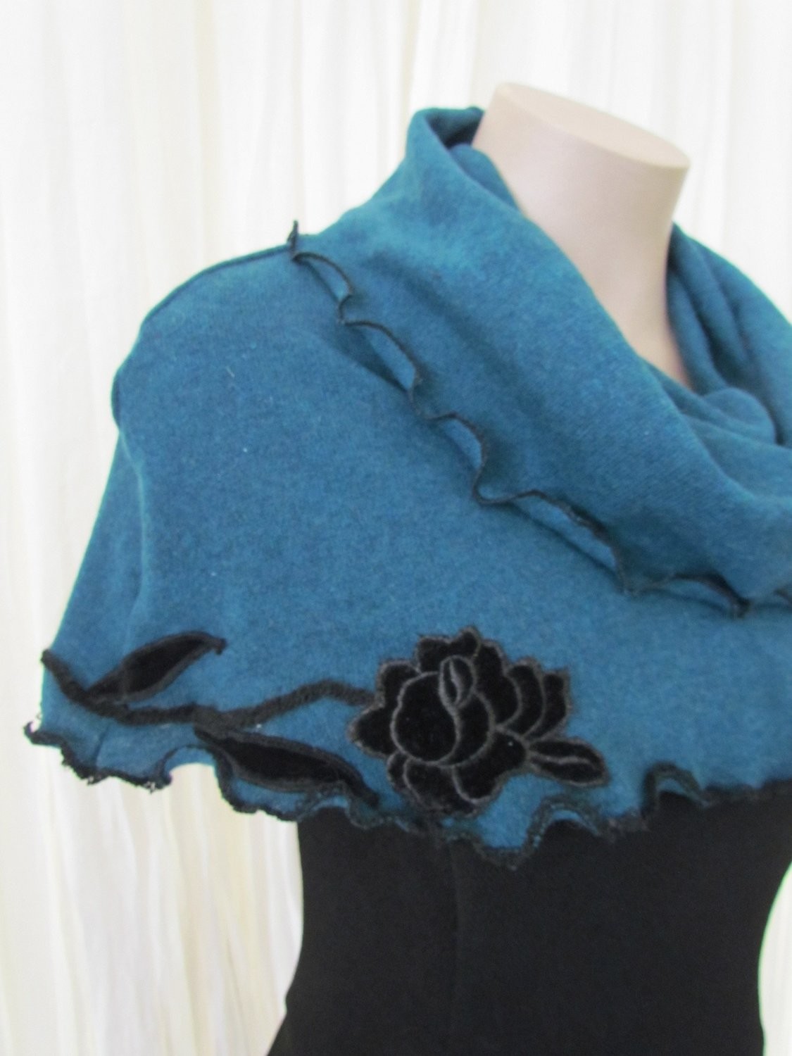 Teal Wool Cape