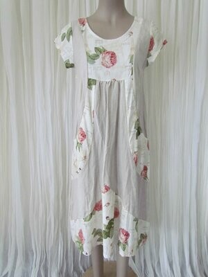 Natural Rose Linen Dress
