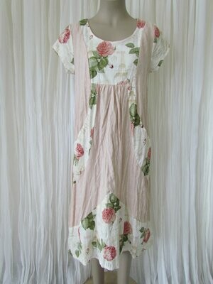Pink Rose Linen Dress