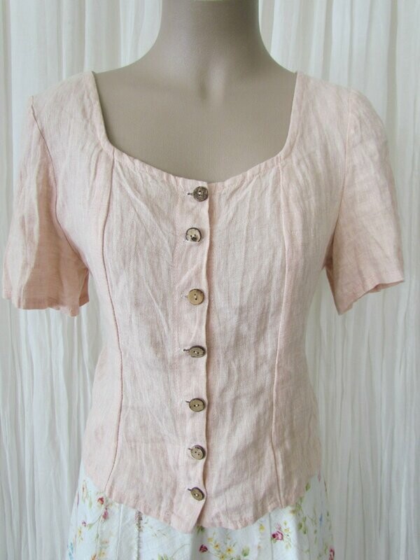 Blush Linen Top