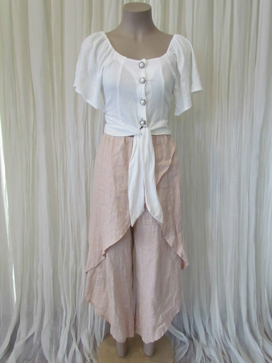 Blush Wrap Linen Pants