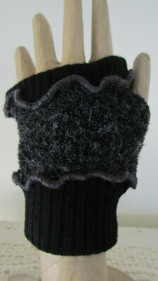 Charcoal Angora Wool Gloves