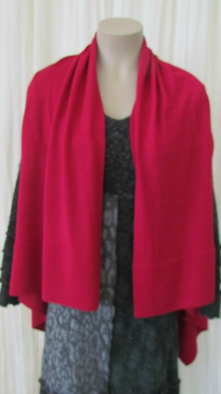 Raspberry Merino Knit Shawl