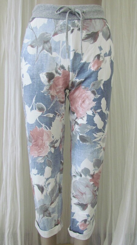 Light Denim Rose Pants